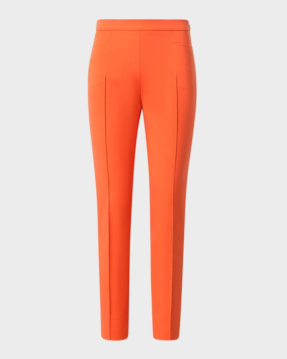 Franca Mid-Rise Slim-Leg Ankle Cotton Techno Stretch Pants
